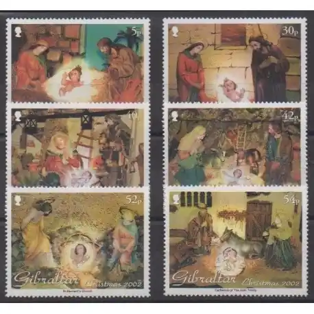 Acheter Direct Gibraltar - 2002 - No 1023/1028 - Noël