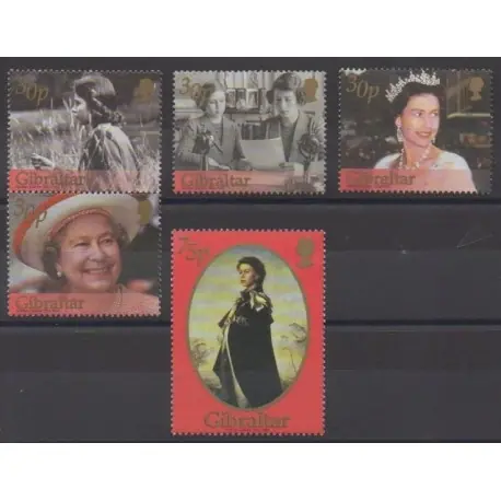 Authentique Gibraltar - 2002 - No 998/1002 - Royauté - Principauté