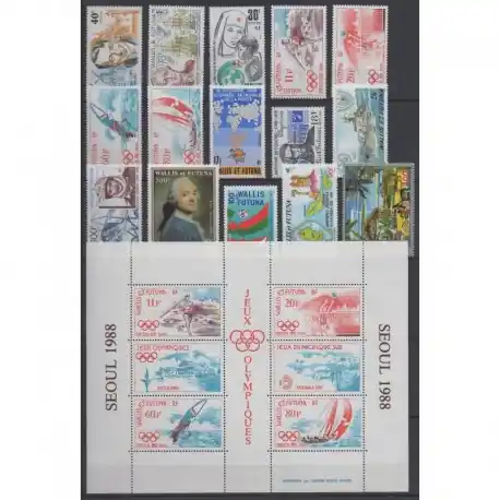 Wallis et Futuna - Année complète - 1988 - No 375/384 - PA160/PA164 - BF3 Exclusif