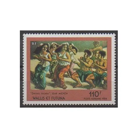 Wallis et Futuna - Poste aérienne - 1984 - No PA140 - Peinture - Folklore Réduction