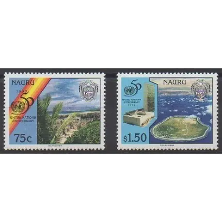 Nauru - 1995 - No 411/412 - Nations unies Prix Cassé