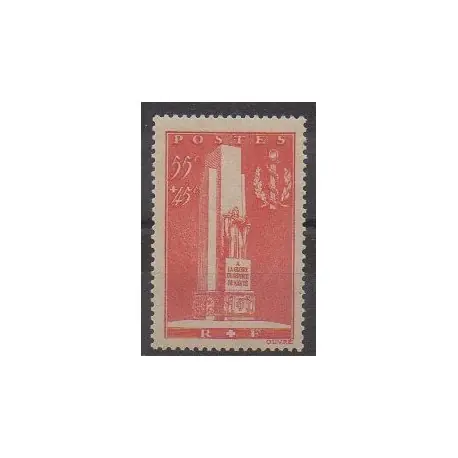 Prix Cassé France - Poste - 1938 - No 395 - Santé ou Croix-Rouge - Neuf avec charnière
