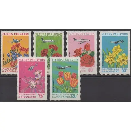 Acheter Direct Gabon - 1971 - No PA112/PA117 - Fleurs - Aviation