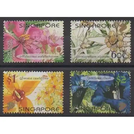 Livraison Express Singapour - 2001 - No 1018/1021 - Fleurs