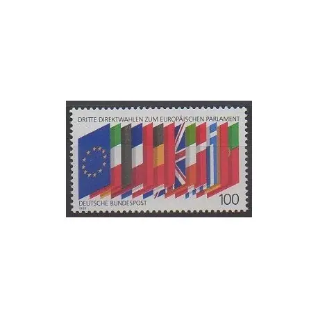 Allemagne occidentale (RFA) - 1989 - No 1248 - Drapeaux - Europe Réduction