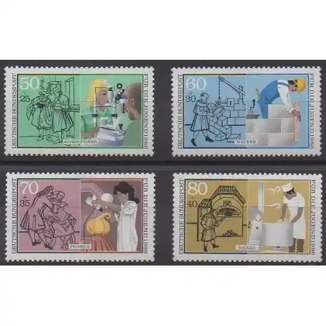 Allemagne occidentale (RFA) - 1986 - No 1106/1109 - Artisanat ou métiers Top Vente