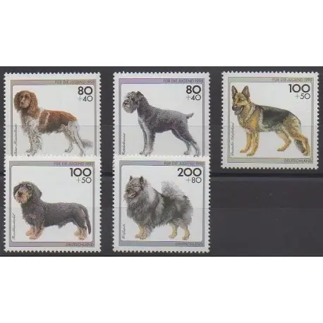 Allemagne - 1995 - No 1629/1633 - Chiens Nouvelle Collection