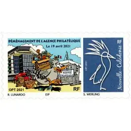Prix Promo Timbre de collection Nouvelle-Caledonie - 1404C Autoadhsif « Dmnagement de l'agence de Noumea - Cagou Bleu »