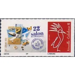 Timbre de collection Nouvelle-Caledonie - 1423 Autoadhsif Salon des Collectionneurs Noumea - Cagou Rouge Livraison Express