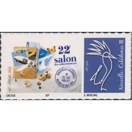 Offre Spéciale Timbre de collection Nouvelle-Caledonie - 1424 Autoadhsif Salon des Collectionneurs Noumea - Cagou Bleu