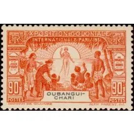 Prix Cassé Timbre de collection Oubangui - 86