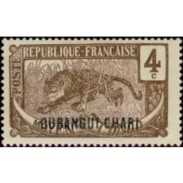 Fait Main Timbre de collection Oubangui - 27