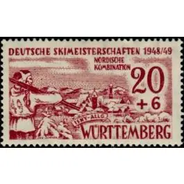 Fait Main Timbre de collection Wurtemberg - 43